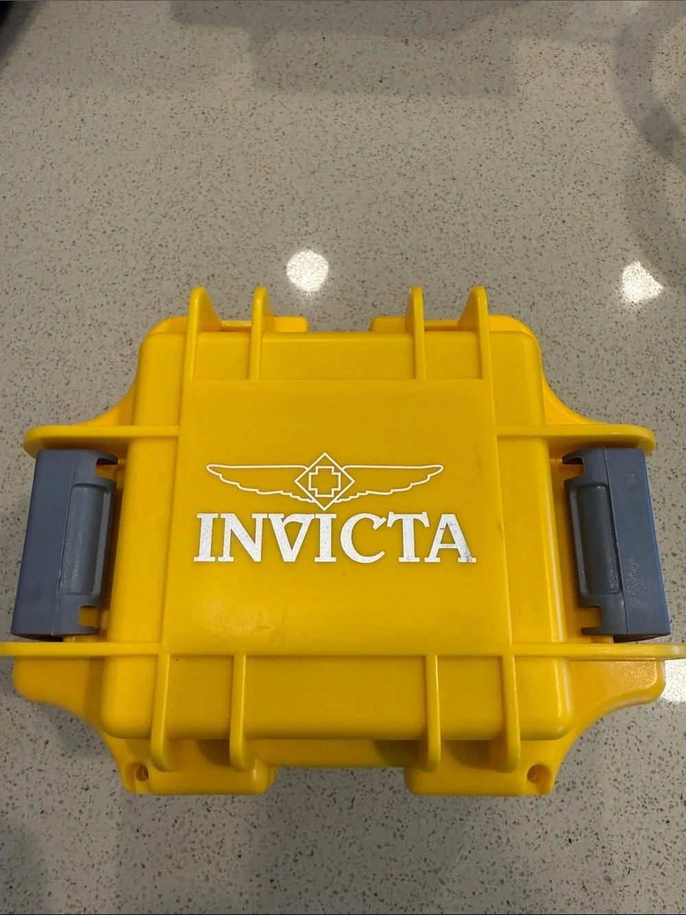 Invicta Yellow Watch Storage Case with Gray Latches